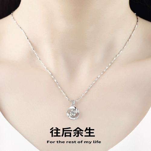 Ожерелье, цепочка до ключиц на день Святого Валентина, серебро 999 пробы, четырехлистный клевер, легкий роскошный стиль, изысканный стиль, подарок на день рождения