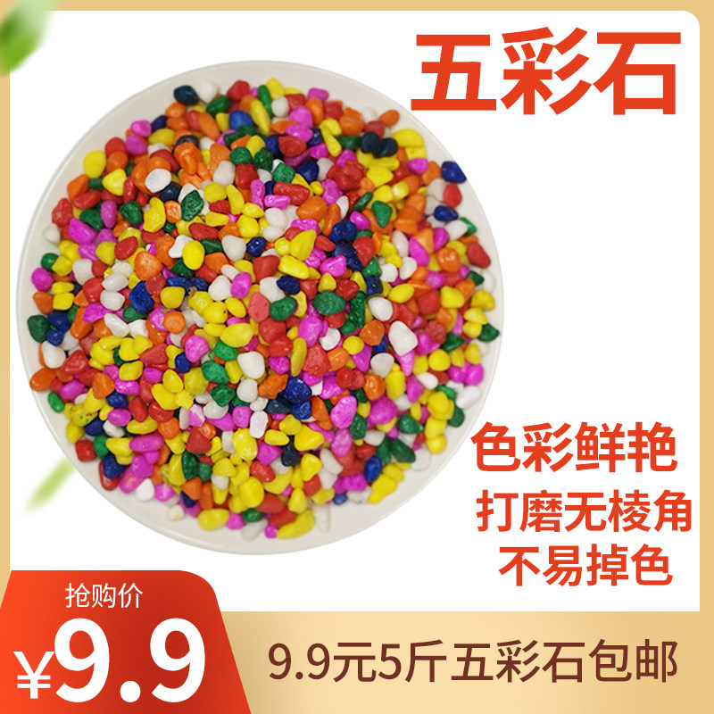 Succulent plant paving stone universal five-color small stone hydroponic fish tank decoration landscaping children catch sand