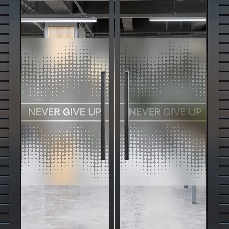 Customized LOGO company door glass sticker office inspirational static frosted film translucent anti-peeping stickers