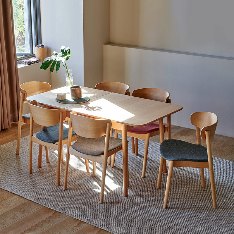 Telescopic Solid Wood Table And Chairs Modern Minima Home Small Household Dining Table Nordic Wind Furniture Table LOOK LIFE