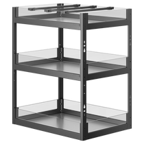 Wrigley 58 seasoning pull basket kitchen cabinet drawer type tempered glass seasoning basket kitchen cabinet pull-out storage rack