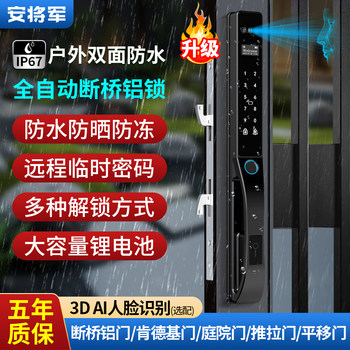 Broken Bridge Aluminum Smart Door Lock Waterproof Outdoor Sliding Door Aluminum Alloy Door Courtyard Password Lock Fingerprint Lock