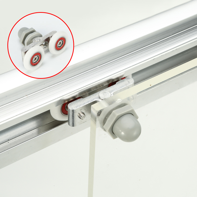 shower room mobile door pulley bathroom door double wheel circular glass door hanging slide five gold accessories full set of make-up room rollers