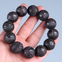 Black sandalwood blood sandalwood Dragon wooden beads to recruit wealth Qiu Yusong Taoist