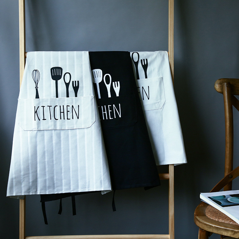 Apron household kitchen waterproof and oil-proof women fashion cute Japanese men couple Nordic coat adult