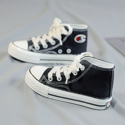 Детские тканевые туфли, высокая белая обувь для мальчиков для раннего возраста, коллекция 2021, в корейском стиле