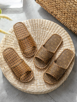 Sanders and slippers home couples Japanese Summer men and women home indoor shoes shoes summer straw mat linen