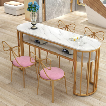 New nail table Single double simple modern nail table Round double table Economical nail table and chair set