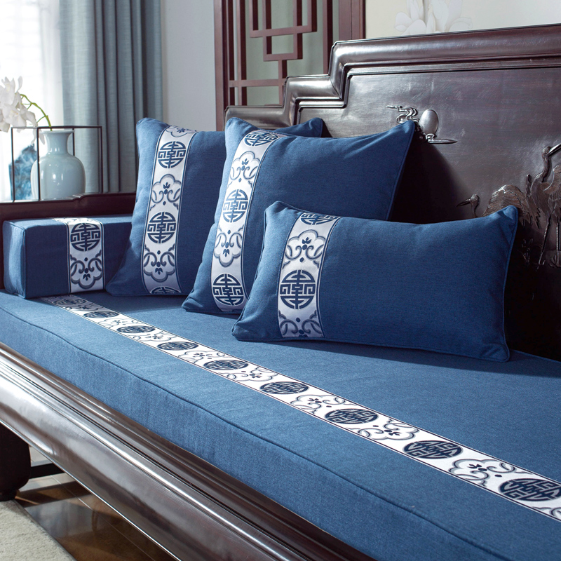 Chinese style classical mahogany sofa cushion non-slip thickened wood sofa cushion with back high-density sponge cushion