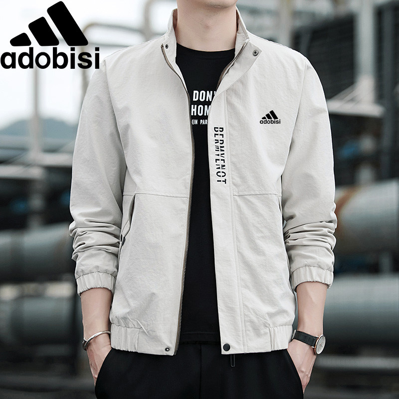 Official website flagship female trend brand Joker neck jacket men's autumn and winter thin men's trend casual autumn clothes plus velvet jacket