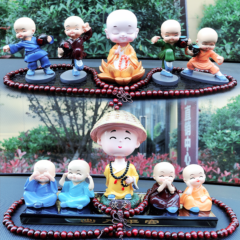 Car decorations four not small monks home decoration net red car perfume doll creative car interior decoration Daquan