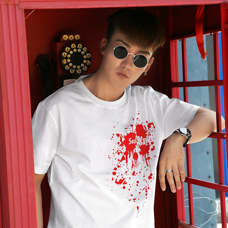 SoulSense short-sleeved T-shirt blood men and women couples national tide high-end fashion casual half-sleeve top