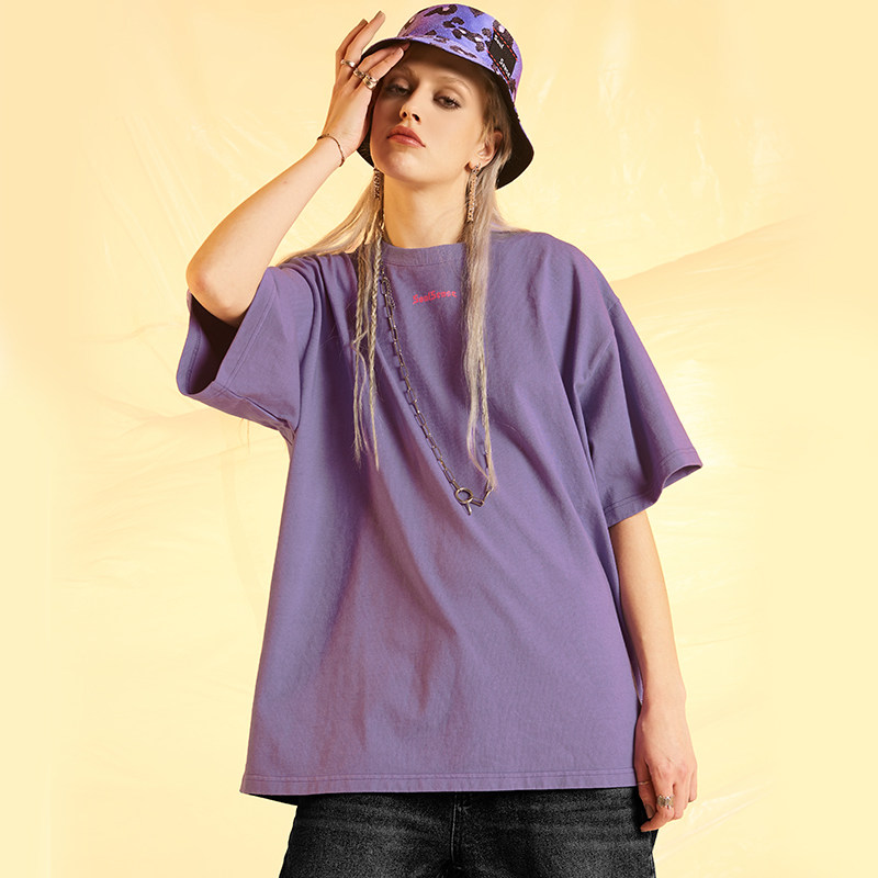SoulSense trendy brand Cross Castle short-sleeved T-shirt spring and summer limited edition men and women with the same purple half-sleeved