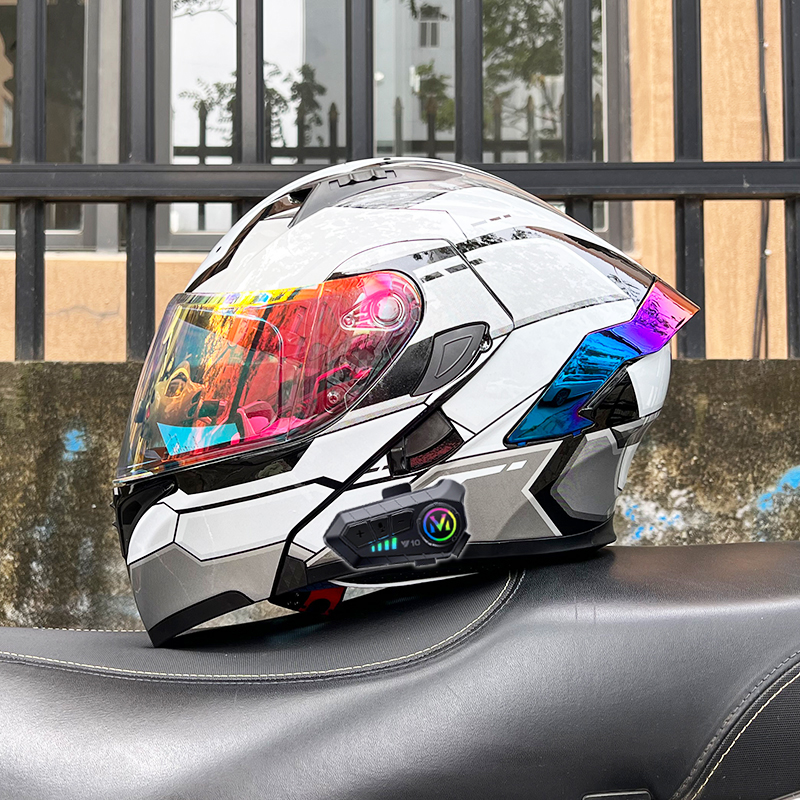 Orz バイクヘルメット メンズ レディース ダブルミラー Bluetooth フリップアップヘルメット バイク 3C認証 電動車両ヘルメット ユニバーサル