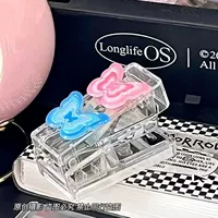Прозрачный патлер с розовой синей бабочкой, Stapler