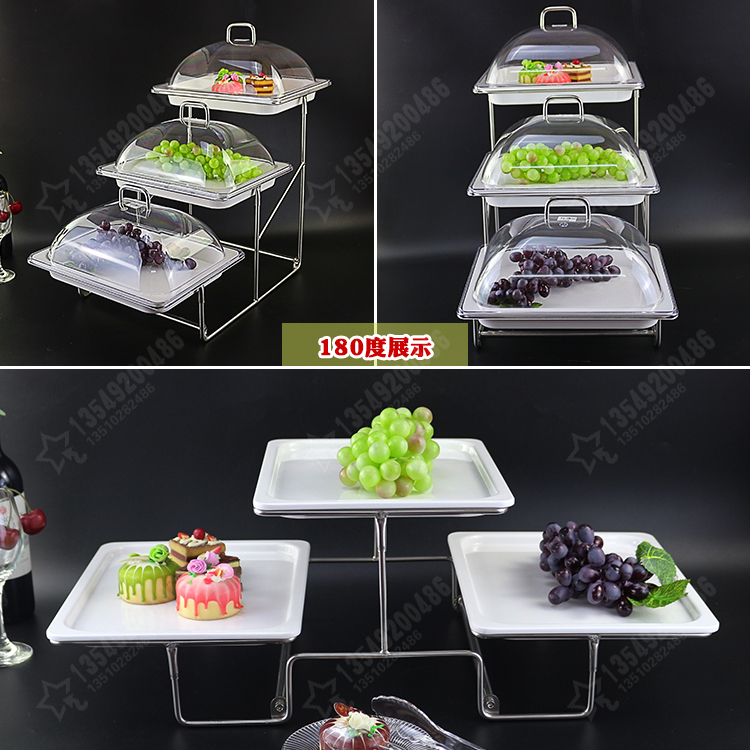 Multi - function fangci melamine plate rack desserts dessert buffet display buffet disc try dribbling cover