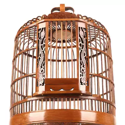 Bamboo boutique embroidered eye bird cage square cage red shell shell yellow bird bamboo cage live bottom drawer bamboo bird cage Indigo starling