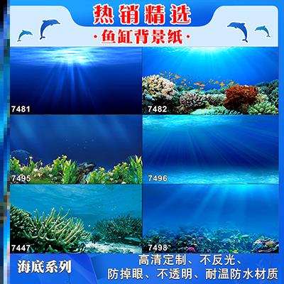 Fish Tank Background Plate Stickers 3d Stereohigh-definition Drawings Wallpaper Aquarium Sticker Mural Seafloor Building Decoration Painting