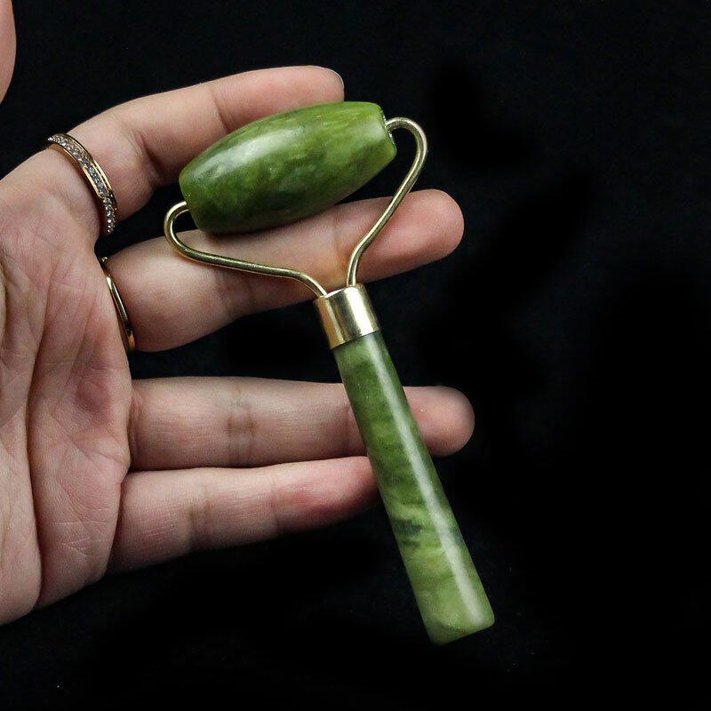 Rolling Face Jade Wheel Rolling Face Instrumental Part Beauty Container Slim Face Roller Baller Lymph Massage V Face Massager Natural Jade