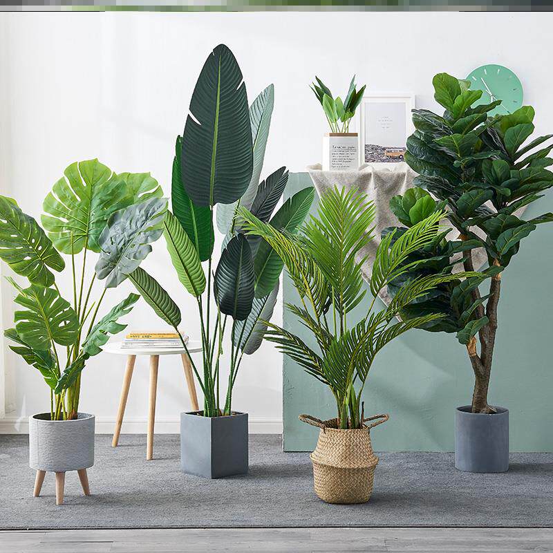 Bionic green plant large Nordic emulated plant floor bonsai indoor living room decoration fake potted plant green plant swaying pieces tree