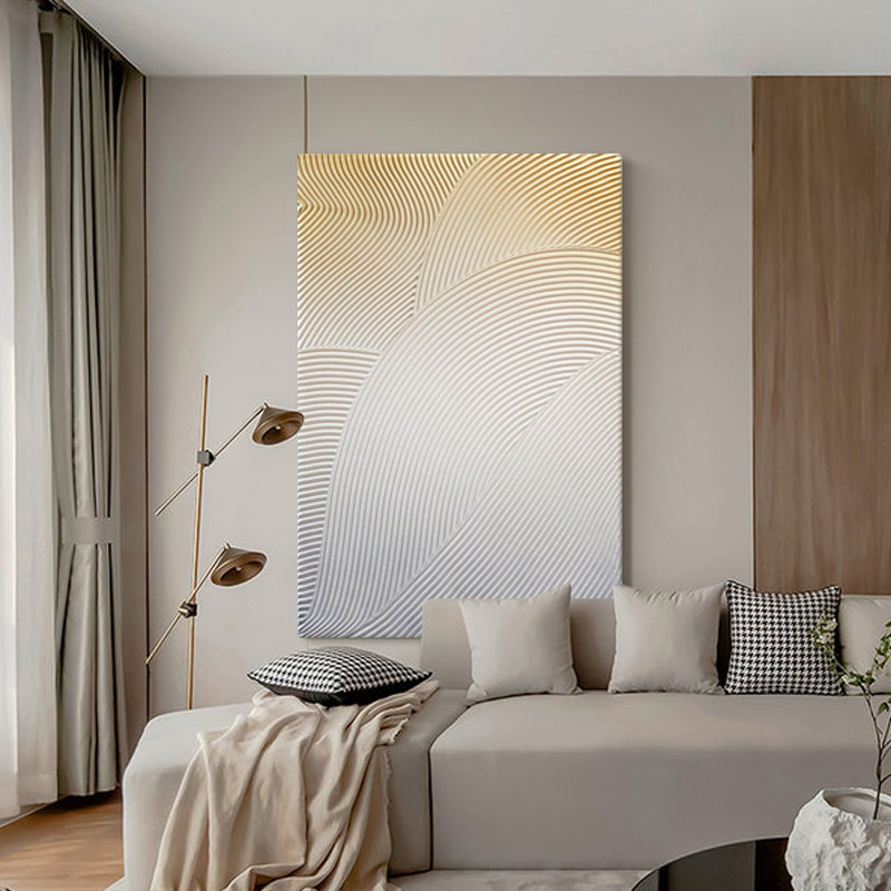 YZS original oil painting advanced three-dimensional texture living room painting carving sandstone designer custom home painting