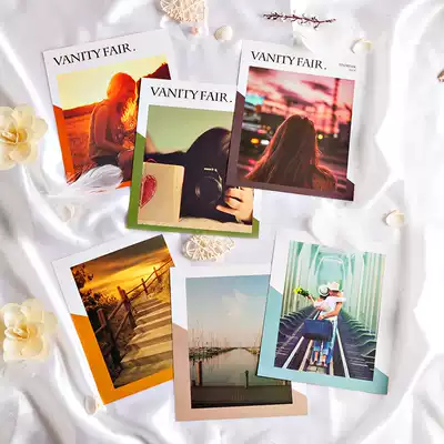 INS grid wall card magazine postcard photo props ins Wind set white background paper model Special Photo Gourmet Net red decoration photography card paper ornaments color accessories