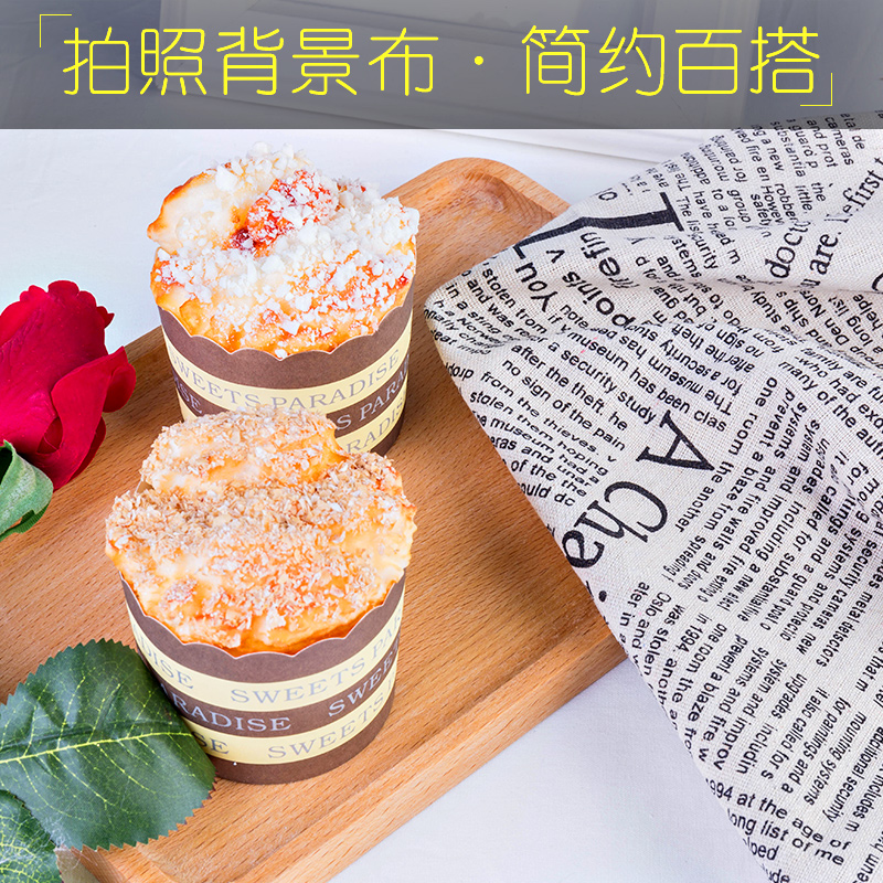 Large size black and white plaid ins wind photo small items Decorative Beauty Chia Baking Cake Props Background Cloth Gourmet Jam live Pendulum Photography Swing in English Newspapers Magazine Shooting Paper