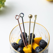 Creative 304 stainless steel fruit sign European small luxury fruit fork ins Nordic fruit insert