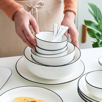 Japanese dishes set Nordic household ceramic tableware Creative Bowl combination bowl chopsticks plate Rice Bowl Noodle Bowl soup bowl