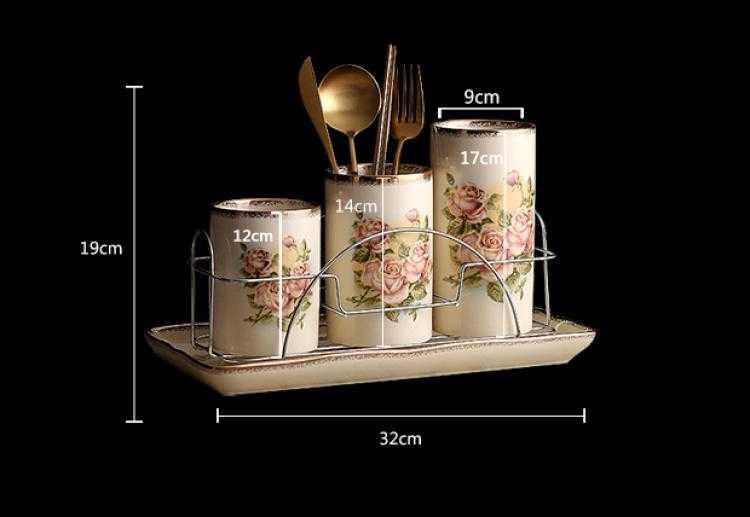 Household tableware chopsticks tube drop boxes shelf European creative kitchen ceramic chopsticks chopsticks box chopsticks basket frame