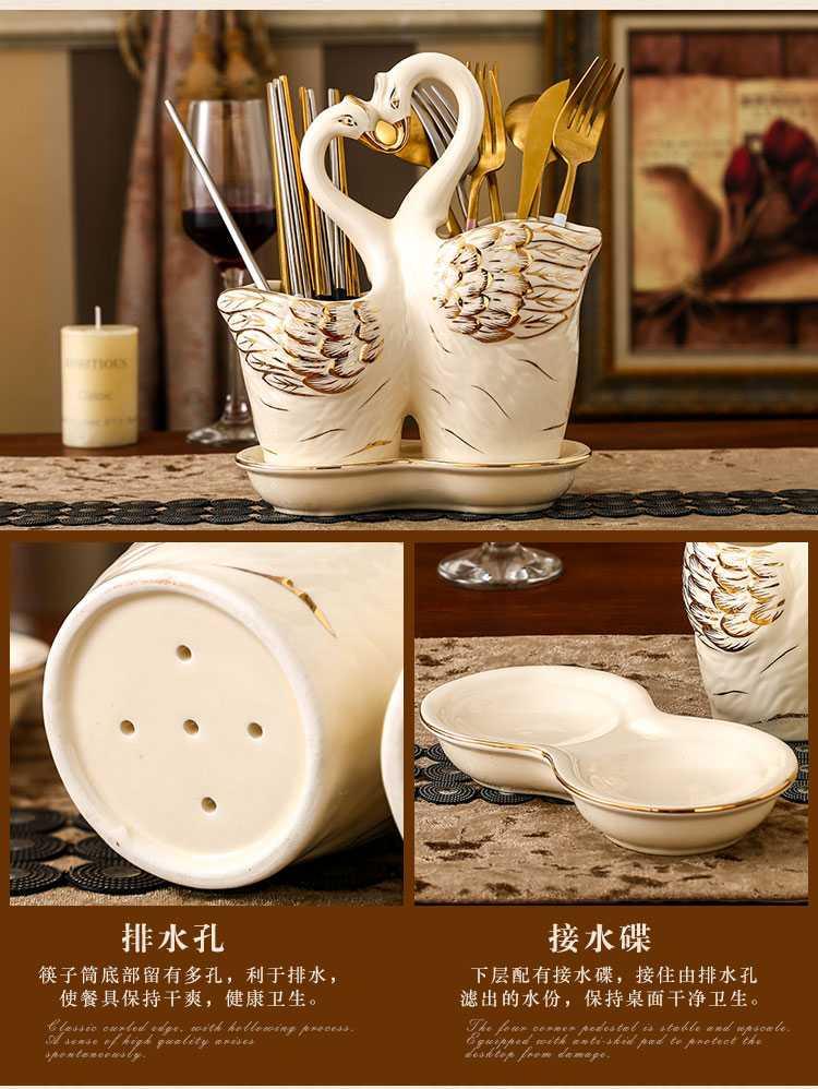 Chopsticks Chopsticks European ceramic gifts creative drop the receive kitchen cone double Chopsticks household frame tube shelves tableware