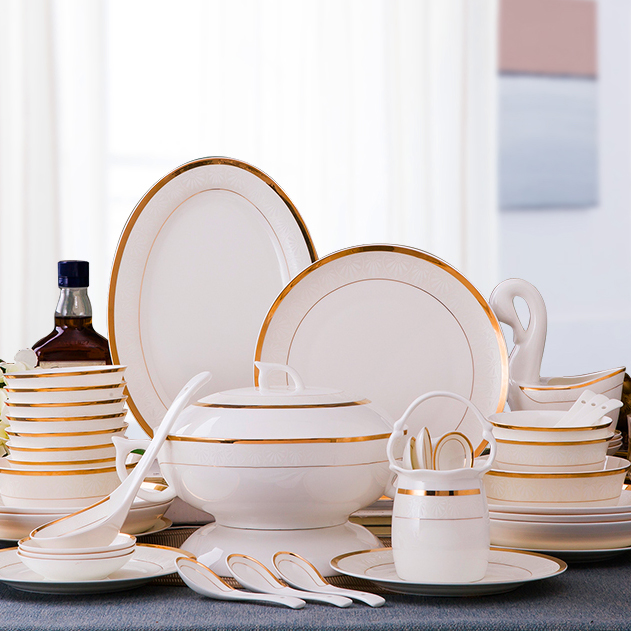 Dishes suit household combination of European jingdezhen ipads porcelain tableware Dishes chopsticks Chinese ceramic bowl Dishes for dinner