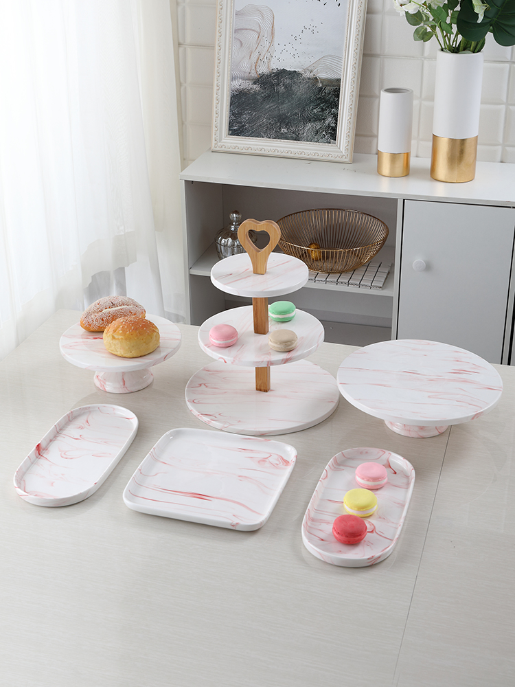 European ceramic dessert table furnishing articles suit a buffet afternoon tea table birthday cake dessert tray display shelf