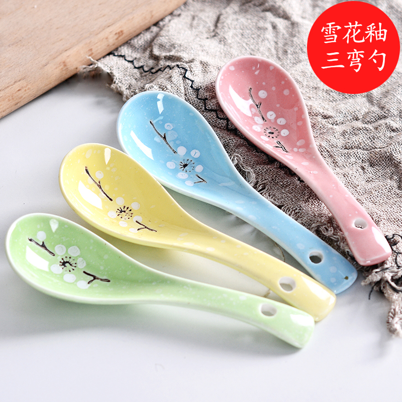 Minor chopsticks rack household of Chinese style big blue spoon, soup of new porcelain tableware ceramic cylinder toothpicks hotel long spoon handle