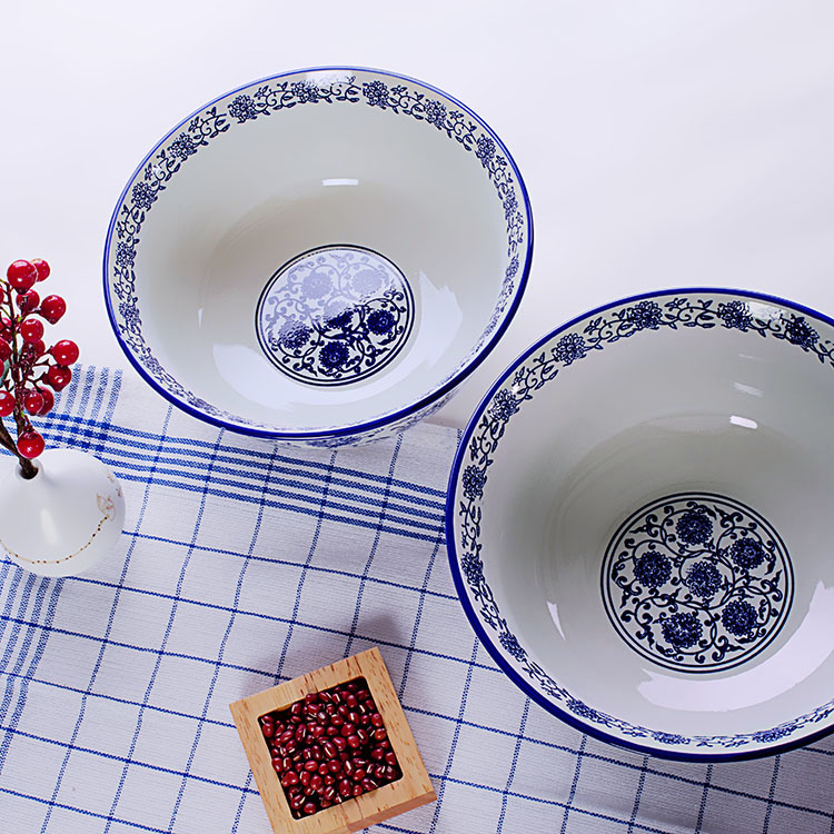 Beef such as soup bowl rainbow such use porcelain face rainbow such to use ceramics home 7 oil spilt 8 rainbow such as bowl bowl stewed inch inch bowl of blue and white bowl