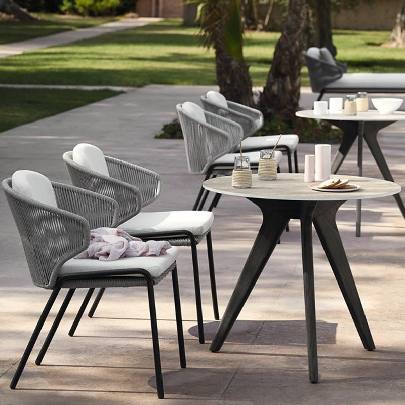 Nordic Outdoor Balcony table and chairs Three sets Courtyard Rattan chair tea table Composition minimalist Leisure outdoor furniture Rattan Choreography