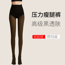 Pressure pants female thin legs strong winter wear light leg artifact stuffed thickened one black skin through fake flesh bottom pants