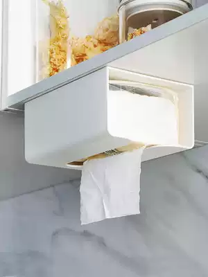 Kitchen no trace sticker sanitary paper box wall-mounted tissue rack creative simple plastic multifunctional toilet tissue box