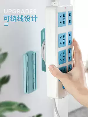 Insert row holder wall-mounted non-perforated kitchen plug-in panel no trace multi-function socket router wall strong adhesive