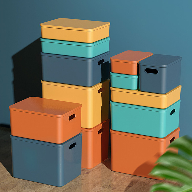 Desktop container box with lid plastic snack debris office drawer cleaning box underwear storage box