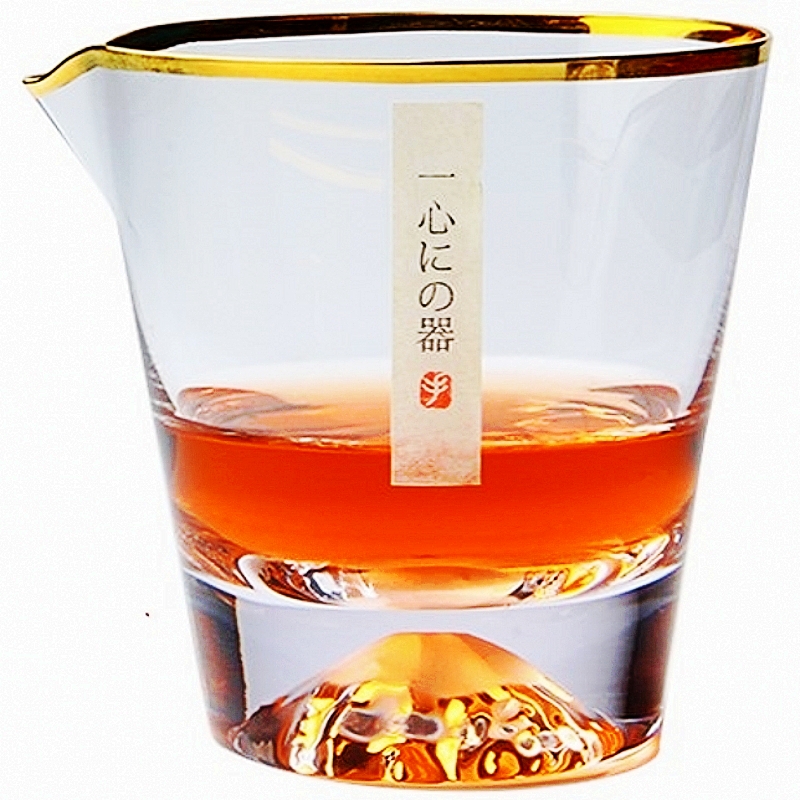 The Sea of Japan Fuji fair glass cup upset heat - resistant high - grade tea and a cup of tea ware kung fu tea set snow mountain