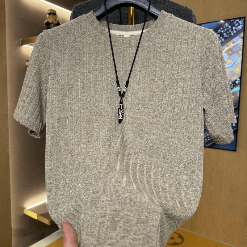 2026新款夏季男士轻奢短袖T恤时尚休闲圆领潮休闲舒适打底衫上衣