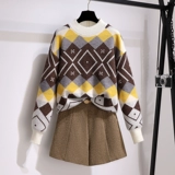 Модный универсальный ретро свитер, шерстяной комплект