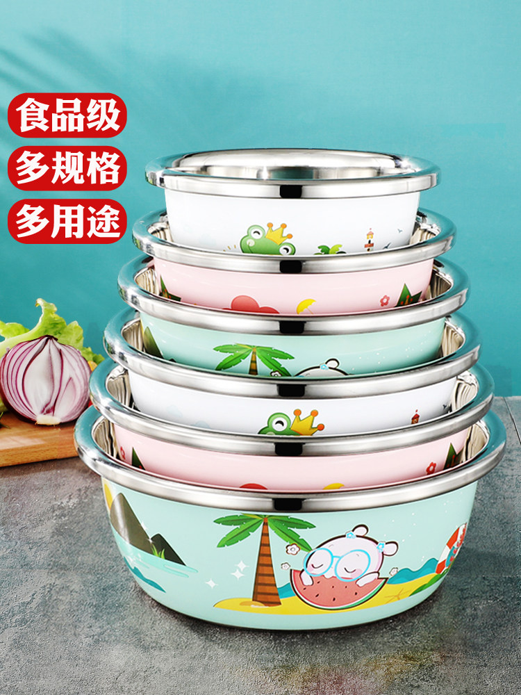 Stainless steel basin 304 food grade washbasin Household kitchen iron wash basin Extra large thickened small and large