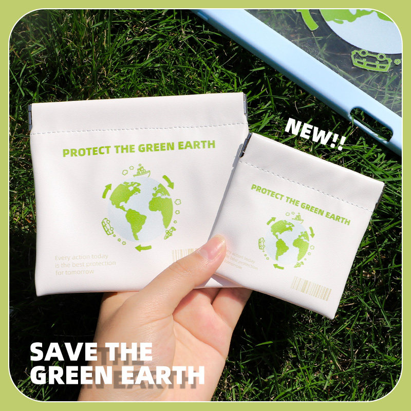 Green Earth Cashier Bag Zero Money Contained headphone data line Charging line Small U disc protective sleeves lipstick