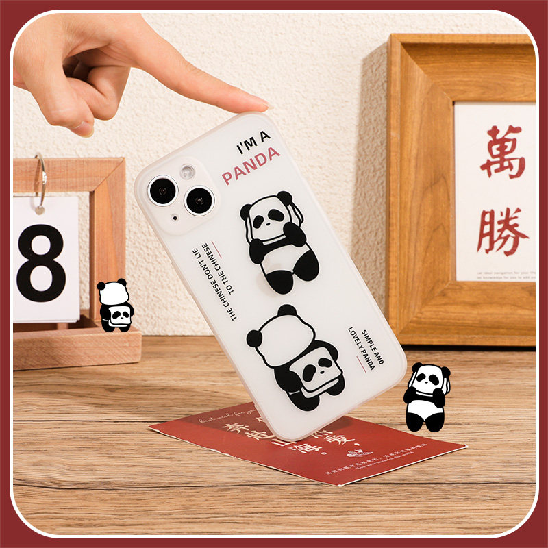 Cartoon Panda Apple 13 Mobile Phone Protection Shell iphone12 Protective Sleeve Pro New X Softshell Xr Applicable 8 Full Pack Max