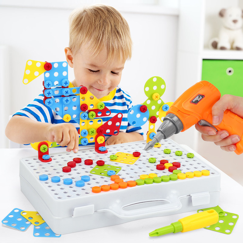 Child Screwscrew Toy Electric Drill Kit Baby Boy Puzzle Fun Assembly Hands-on Dismantling Parquet