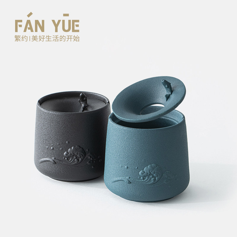 Cigarette Ash Trays Creativity Home Living Room Anti-Fly Ash Ceramic Personality Trend Minimalist Office With Lid New Chinese Cigarette Cylinders