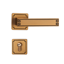 New Chinese style door lock indoor bedroom room wooden door lock room door lock household silent magnetic door handle split lock