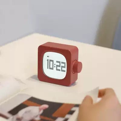 Square luminous alarm clock small minins mute extremely simple Nordic style Japanese luminous students can charge